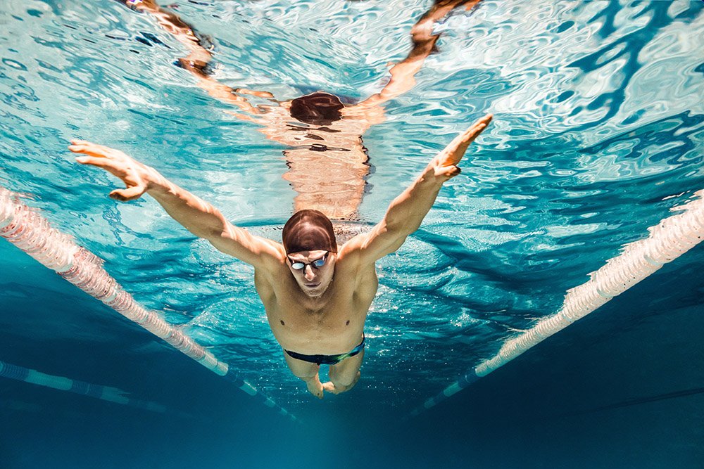 professional athlete swimming